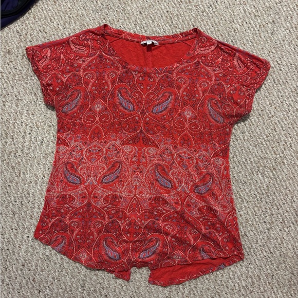 Lucky Brand Tops - Lucky Brand Paisley Red Women's Top